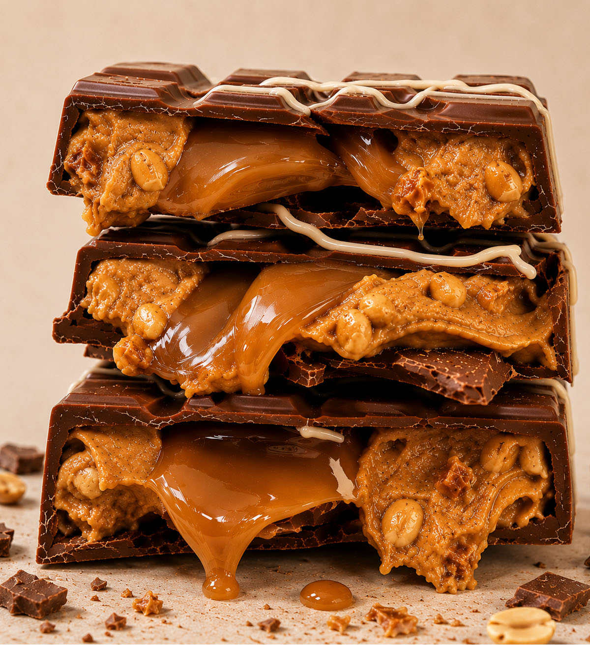 Caramel Peanut Butter Dubai Chocolate Bar Thick 220g