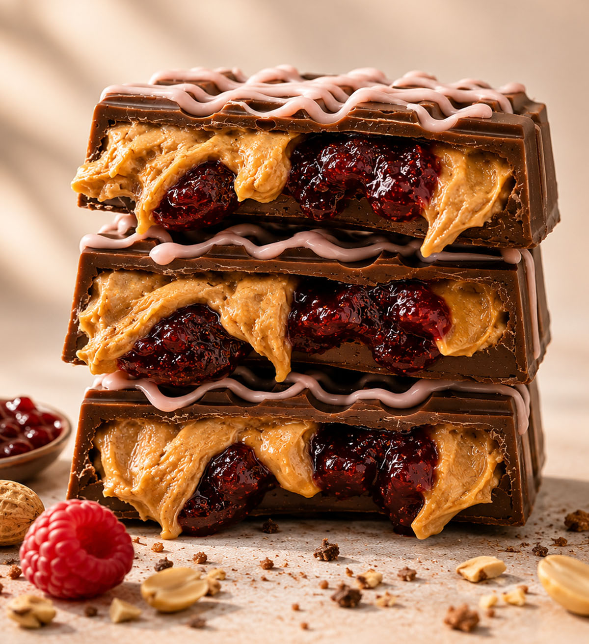 Raspberry Peanut Butter Dubai Chocolate Bar Thick 220g