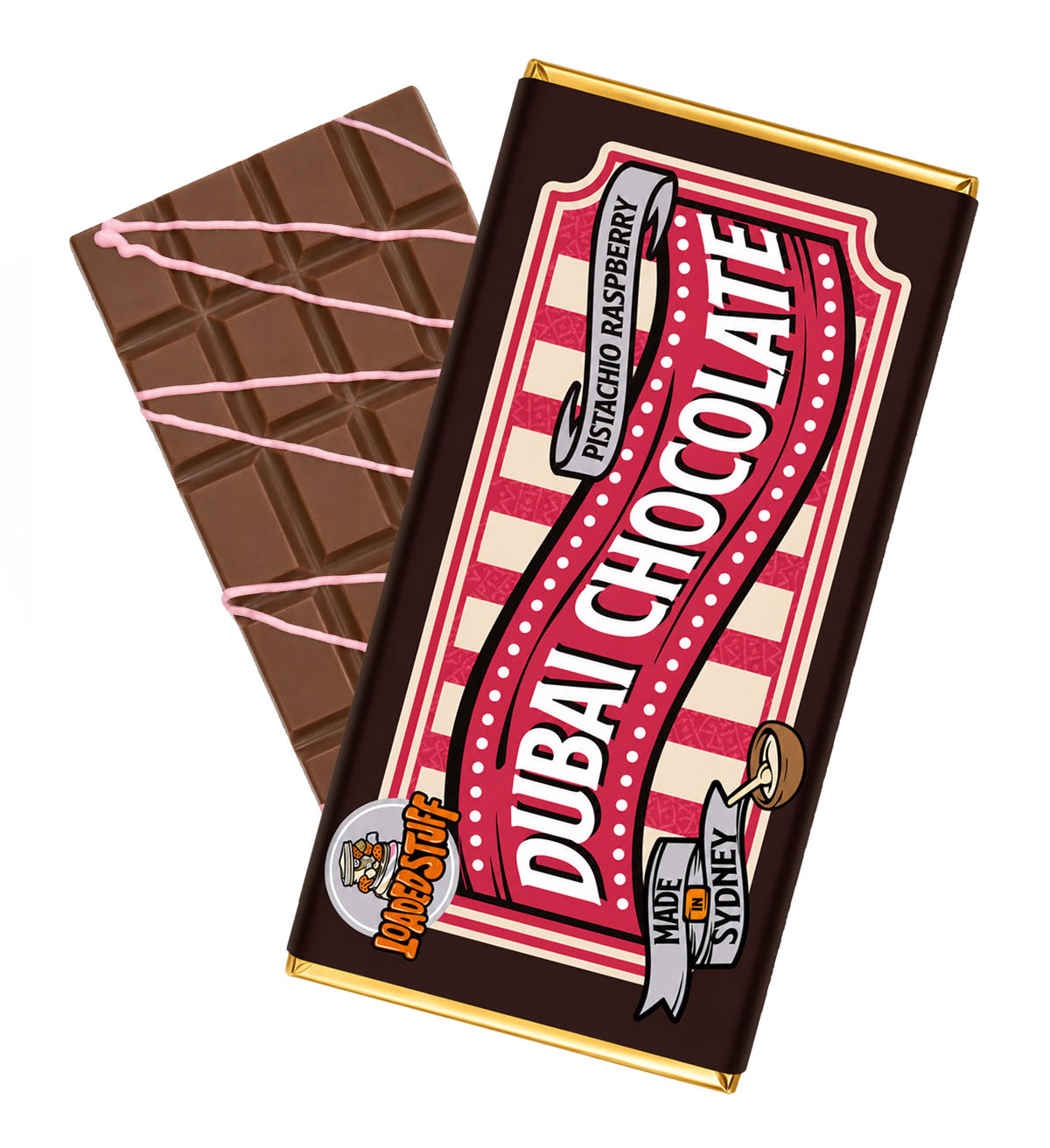 Raspberry Brownie with Popping Candy Dubai Chocolate 220g