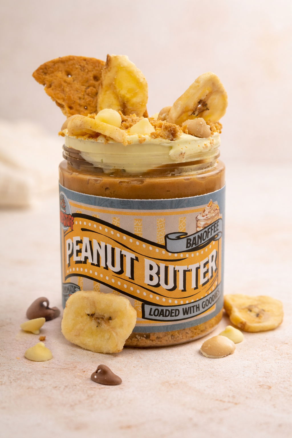 Banoffee Loaded Peanut Butter Jar | Banana & Caramel