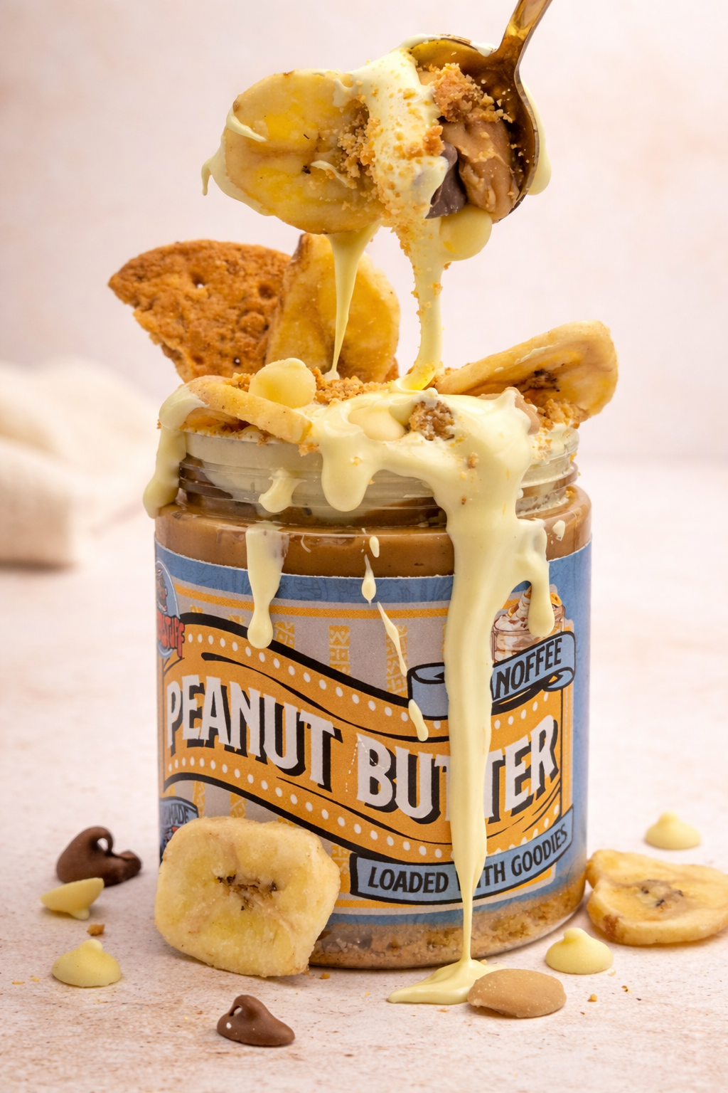 Banoffee Loaded Peanut Butter Jar | Banana & Caramel