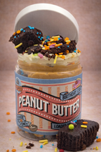 Birthday Cake Loaded Peanut Butter Jar | Brownie & Frosting