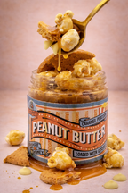 Caramel Popcorn Loaded Peanut Butter Jar | Sweet & Crunchy
