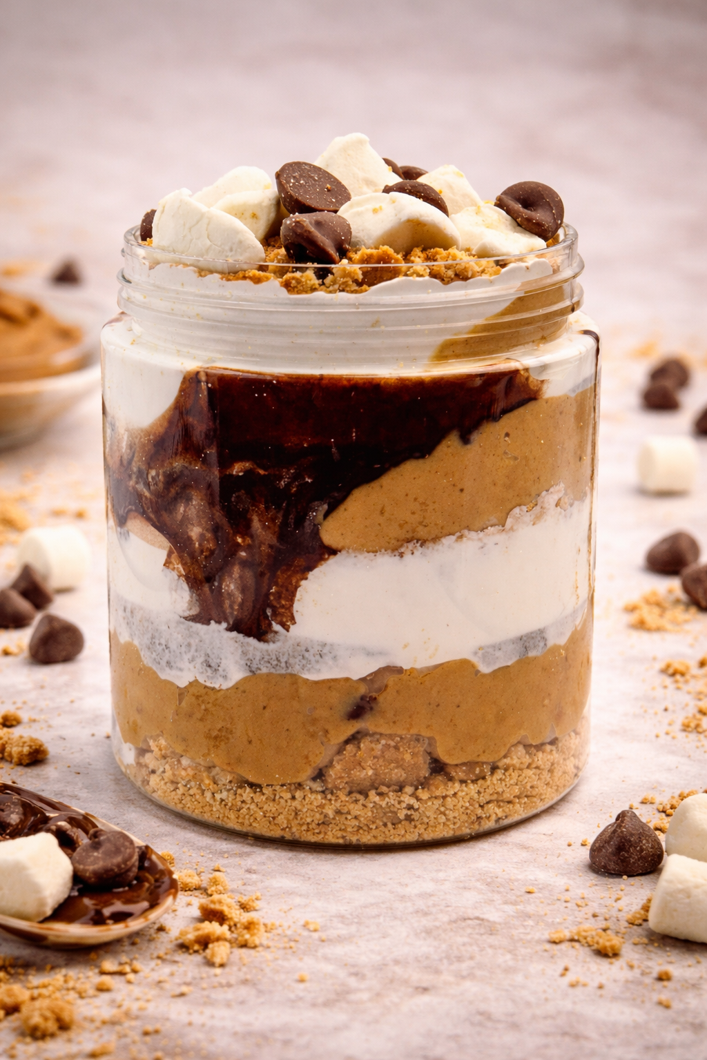 S'mores Loaded Peanut Butter Jar | Choc & Marshmallow