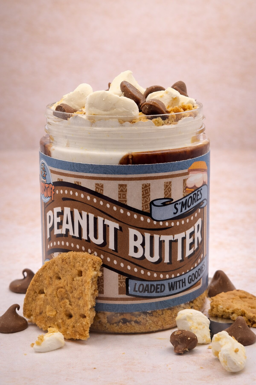 S'mores Loaded Peanut Butter Jar | Choc & Marshmallow