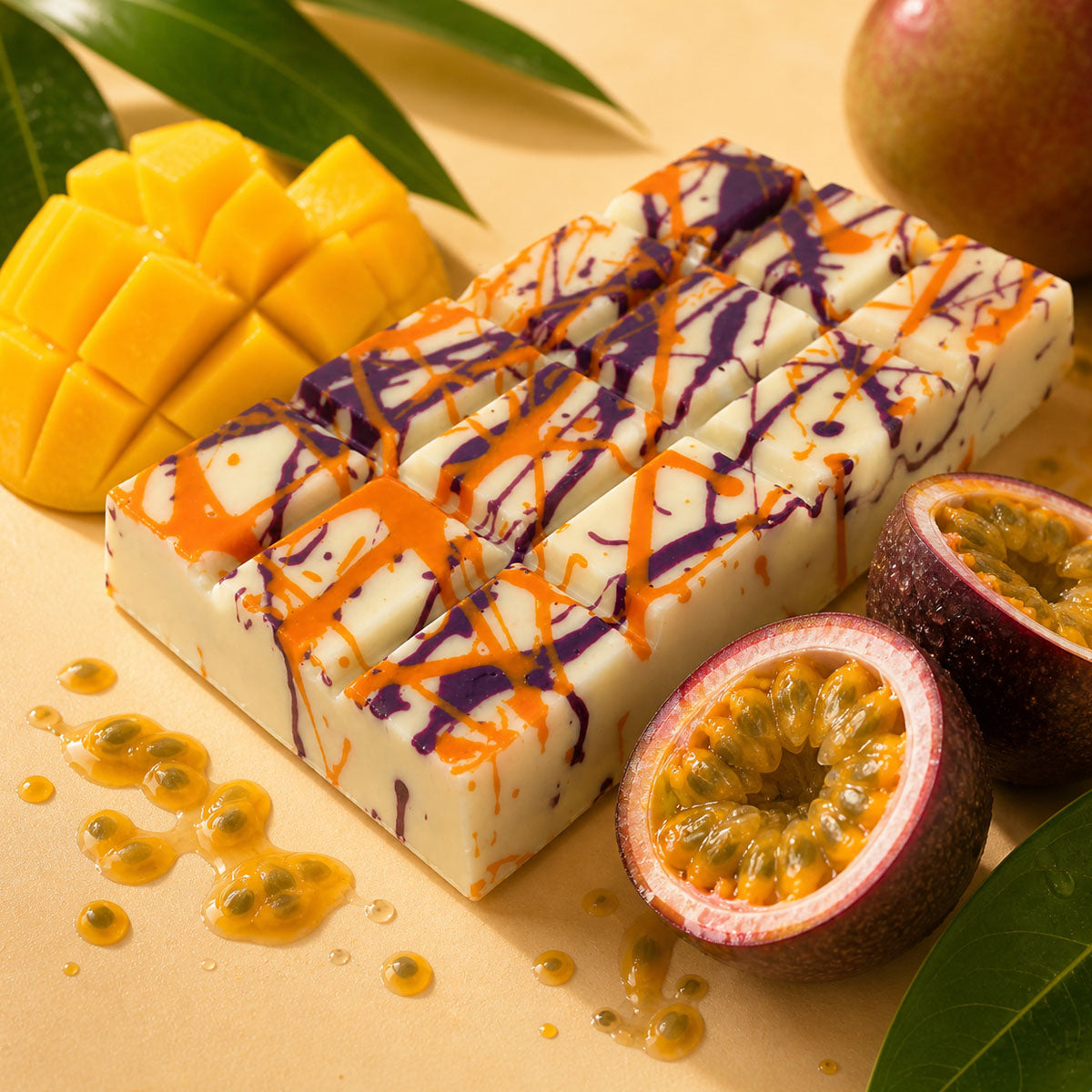 White Dubai Chocolate Bar | Mango, Passion Fruit & Popping Candy 75g