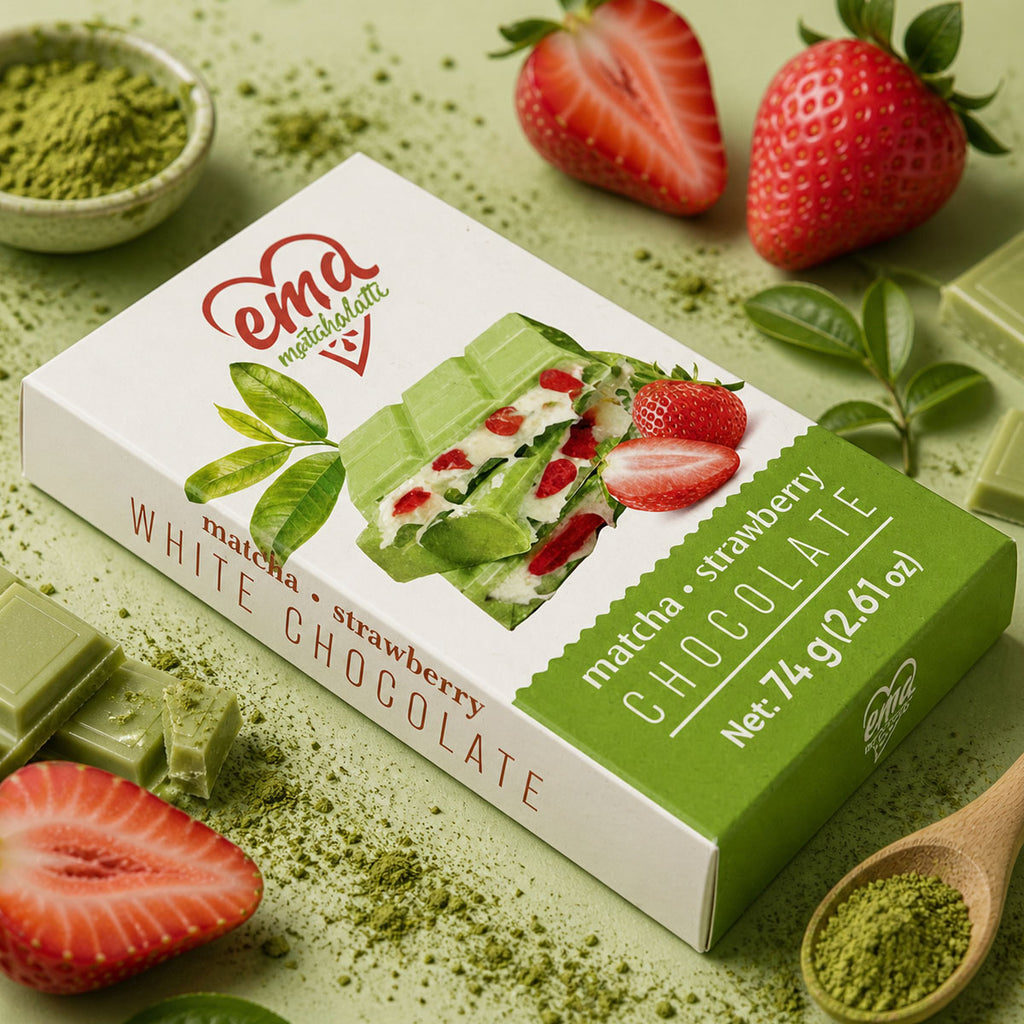 Matcha with Strawberry Pieces and White Chocolate 74g